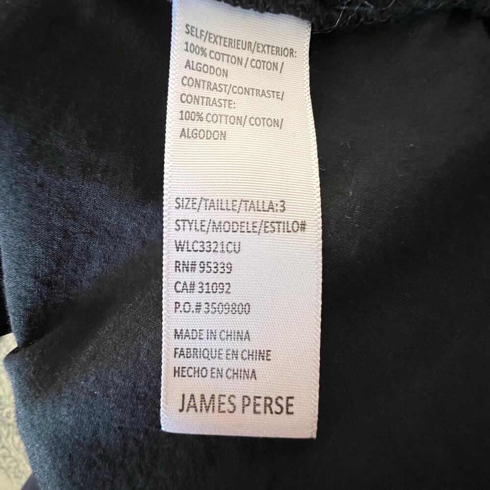 James Perse Black Button Front Shirt Stretch Pocket Long Sleeve Size L - Picture 9 of 11